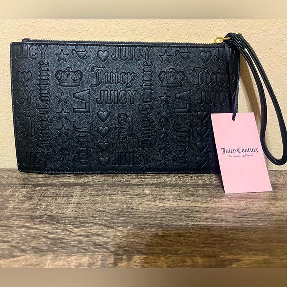 Juicy Couture Wristlet Black Full Size NEW - Picture 2 of 4